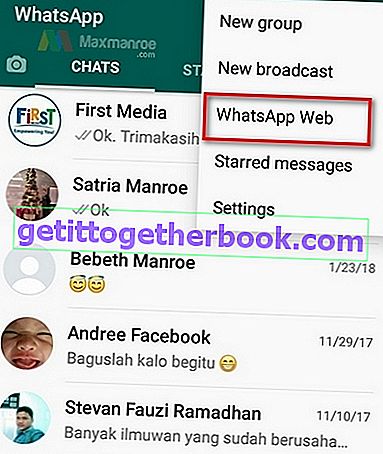 WhatsApp уеб меню