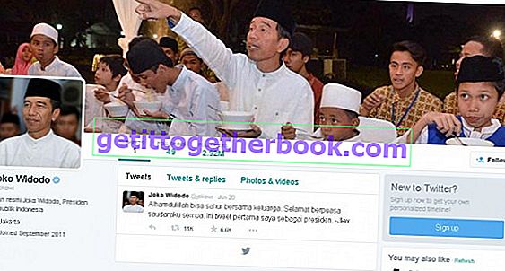 L'account Twitter del presidente Jokowi